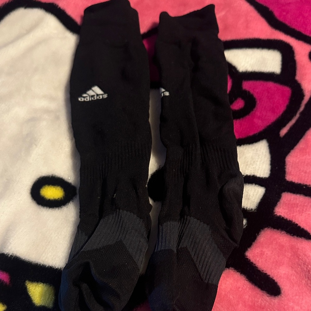Adidas Black and Gray Athletic Crew Socks